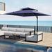 Outdoor Patio Cantilever Offset Umbrella 10 ft Square Double Top Aluminum without Base