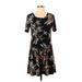 Veronica M. Casual Dress - Mini Scoop Neck Short sleeves: Black Dresses - Women's Size Small