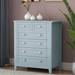 Solid Wood Frame Drawer Dresser Bar Cabinet Side Cabinet, Plasticdoor Panel,Retro Shell, Blue-Grey