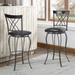 Counter Height Bar Stools Set of 2, Swivel Barstools with Metal Back