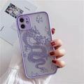 Case for iPhone SE(5G) 2022 iPhone 7 iPhone 8 iPhone SE 2020 Clear Fashion Animal Sculpture Dragon Cartoon Pattern Frosted PC Back 3D Soft TPU Edge Bumper Silicone Shockproof Case - Purple