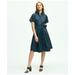 Brooks Brothers Women's Signature A-Line Cotton Sateen Shirt Dress | Navy | Size 4