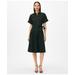 Brooks Brothers Women's Signature A-Line Cotton Sateen Shirt Dress | Black | Size 6