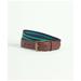 Brooks Brothers Men's Webbed Cotton Belt With Brass-Tone Buckle | Green/Navy | Size 34