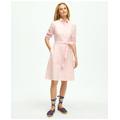 Brooks Brothers Women's Cotton Oxford Belted Shirt Dress | Pink | Size 0