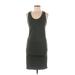 Monrow Casual Dress - Sheath Scoop Neck Sleeveless: Gray Print Dresses - Women's Size Medium