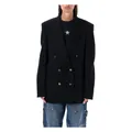 Stella McCartney , Black Double Breasted Wool Coat Aw23 ,Black female, Sizes: 2XS, XS