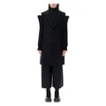 Noir Kei Ninomiya , Black Wool Coat with V-Neck ,Black female, Sizes: S