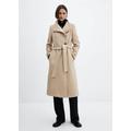 Belted Manteco wool coat medium brown - Woman - XXL - MANGO