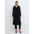 Belted Manteco wool coat black - Woman - XXL - MANGO