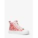 Michael Kors Evy Empire Logo Jacquard High-Top Sneaker Orange 7.5