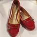 Coach Shoes | Coach Shoes “Johana” Red Patent, Loafer With Fringe, A Gold Safety Pin W/Charm | Color: Gold/Red | Size: 6