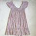 Free People Dresses | Free People Lilac Purple Pastel Floral Smocked Flowy Short Sleeve Babydoll Dress | Color: Pink/Purple | Size: M