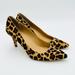 J. Crew Shoes | J. Crew Leopard Print Calf Hair Pointy Toe 3” Stiletto Leather Heels, Size 9 | Color: Black/Tan | Size: 9