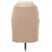 Ann Taylor LOFT Wool Pencil Skirt Knee Length: Tan Solid Bottoms - Women's Size 6 Petite