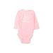 Gerber Long Sleeve Onesie: Pink Print Bottoms - Size Newborn