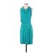 Kenneth Cole New York Casual Dress - Wrap: Teal Solid Dresses - Women's Size Small