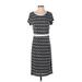 Nina Piu Casual Dress - Shift: Black Print Dresses - Women's Size Small