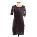 Kensie Casual Dress - Shift Scoop Neck Short sleeves: Purple Print Dresses - New - Women's Size Medium