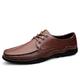 Ninepointninetynine Dress Shoes for Men Lace Up Round Apron Toe Derby Shoes Faux Leather Non Slip Block Heel Slip Resistant Business (Color : Brown, Size : 9 UK)