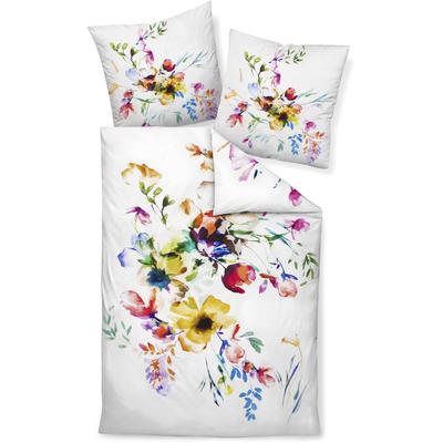 Bettwäsche JANINE "modern art S42129", bunt (multicolor), B/L: 155cm x 220cm, , Mako-Satin, B/L: 80cm x 80cm, Mako-Satin, Obermaterial: 100% Baumwolle, Bettwäsche, mit Reißverschluss Image