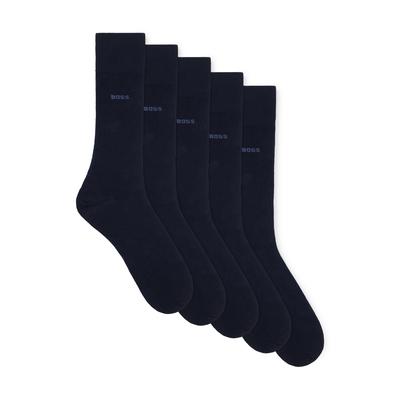 Businesssocken BOSS "5P RS Uni Col CC", Herren, Gr. 39-42, blau (dunkelblau 401), Baumwollmischung, unifarben, elastisch