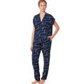 Pyjama TRIUMPH "Boyfriend Fit PW 01" Gr. 44, blau (blue, dark combination) Damen Homewear-Sets Pyjamas