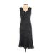 Casual Corner Annex Casual Dress - Midi V Neck Sleeveless: Black Dresses - Women's Size 0 Petite