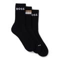 Freizeitsocken BOSS "3P QS Rib Stripe CC" Gr. 39-42, schwarz (black_001) Herren Socken Multipacks