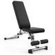 Weight Bench, Adjustable Folding Gym Weight Bench, Multifunctional Dumbbell Stool, Flat Incline Decline Multiuse Exercise Workout Bench, Black