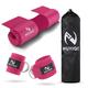 Barbell Pad & Ankle Straps for Cable Machine with Carry Bag - Gym Accessories for Women & Men - For Cable Kickbacks, Leg Extensions, Hip Thrusts & Squats - Workout Attachments for Home & Gym (Pink)