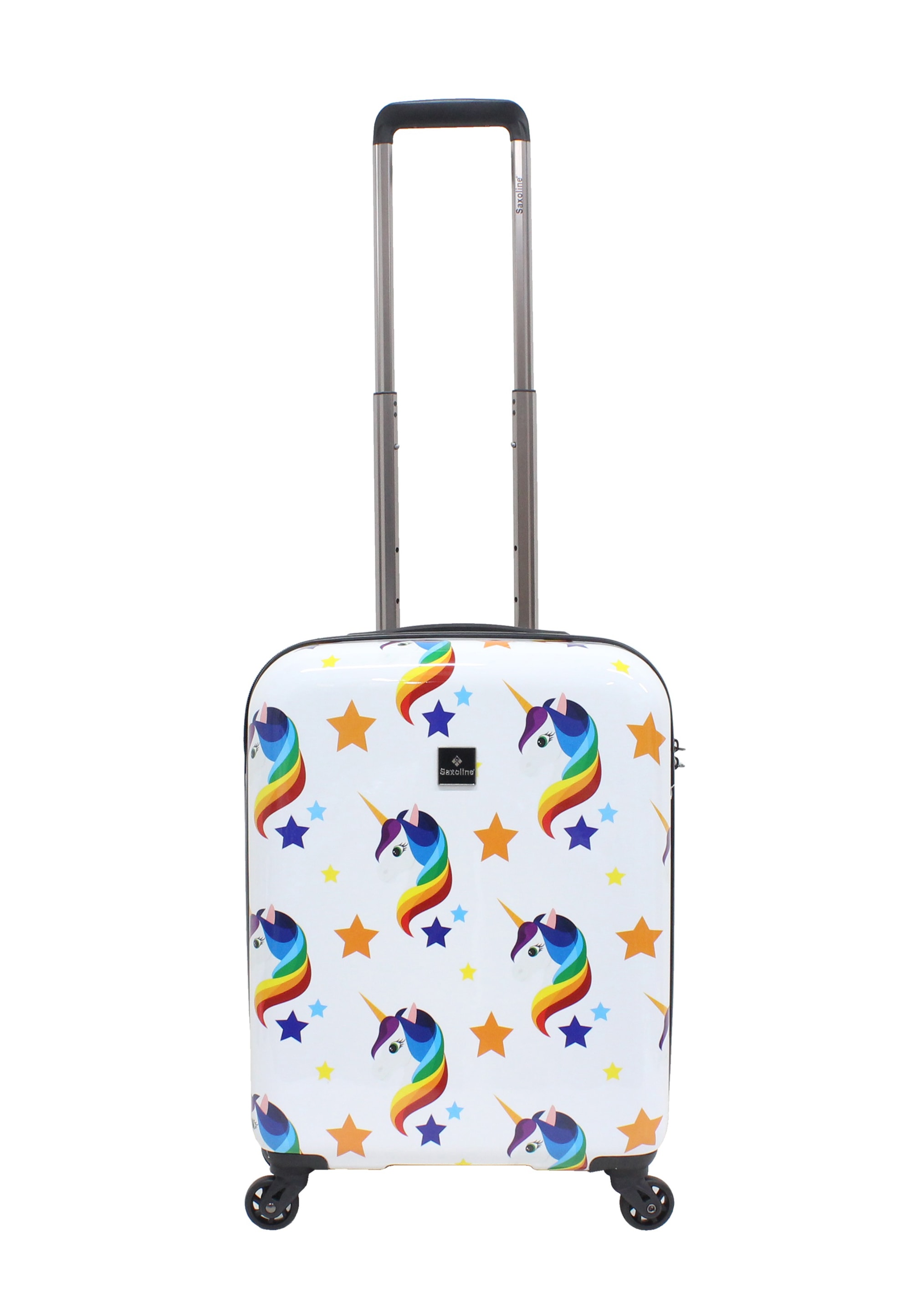 Koffer SAXOLINE "Unicorn", Gr. B/H/T: 39 x 55 x 20, weiß (weiß, blau), Polyester, Koffer, in tollem Einhorn-Design Image