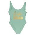 NeAfp Swimsuits for Women Heart Print One Piece Swimsuit Women Swimwear High Cut Low Back Bodysuit Bachelor Party Bathing Suit Swimming-green-squad-xl