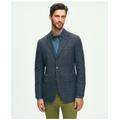 Brooks Brothers Men's Slim Fit Stretch Wool Hopsack Windowpane Sport Coat | Navy | Size 38 Regular