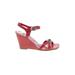 Marc by Marc Jacobs Wedges: Red Print Shoes - Women's Size 36 - Open Toe