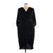 City Chic Casual Dress - Midi V Neck Long sleeves: Black Solid Dresses - New - Women's Size 22 Plus