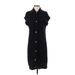 Calvin Klein Casual Dress - Shirtdress: Black Dresses - Women's Size Small