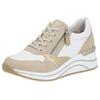 Keilsneaker REMONTE, Damen, Gr. 38, beige (beige, kombiniert), Lederimitat, sportlich, Schuhe Sneaker, Freizeitschuh, Halbschuh, Schnürschuh, vegane Verarbeitung