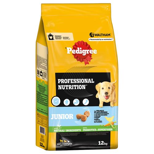 12kg Pedigree Professional Nutrition Junior mit Geflügel & Gemüse Hundefutter trocken