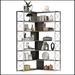 Everly Quinn Caudille 7-Tier Bookcase w/ Open Storage, L-Shaped Corner Bookcase w/ Metal Frame Wood in Gray | 70.87 H x 37.4 W x 37.4 D in | Wayfair