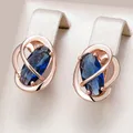 Kinel-Boucles d'oreilles ovales brillantes insolites pour femmes boucles d'oreilles pendantes or