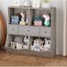 Winston Porter Osmel Bookcase Wood in Gray | 36.6 H x 36.6 W x 11.4 D in | Wayfair DAD9573A4D264F789246BB465F1F1953