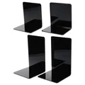 2 pièces noir acrylique serre-livres en forme de L organisateur de bureau porte-livre de bureau