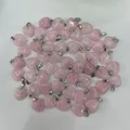 Collier pendentif coeur en pierre naturelle d'améthyste quartz rose fabrication de bijoux