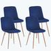 Everly Quinn Priam Metal Side Chair in Blue Upholstered/Velvet/Metal in Blue/Brown | 33.46 H x 22.83 W x 17.72 D in | Wayfair