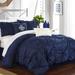 Rosdorf Park Jiya Microfiber Farmhouse/Country 6 Piece Comforter Set Polyester/Polyfill/Microfiber in Blue/Navy | Queen | Wayfair