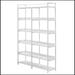 Hokku Designs Dunsmoor Tall Bookshelf MDF Boards Stainless Steel Frame, 6-tier Shelves w/ Back & Side Panel Wood in Brown | Wayfair