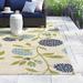 Blue/Green Rectangle 3' x 5' Area Rug - Birch Lane™ Frias Floral Ivory/Green Indoor/Outdoor Area Rug Polypropylene | Wayfair