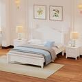 Red Barrel Studio® 3-Pieces Bedroom Sets, Platform Bed & Two Nightstands in, Full/Double Wood in White | 43.3 H x 79.9 W x 56.2 D in | Wayfair