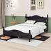 Alcott Hill® Ciwan Wooden Retro Style Platform Bed w/ Headboard Wood in Black | 39.4 H x 56.2 W x 79.9 D in | Wayfair